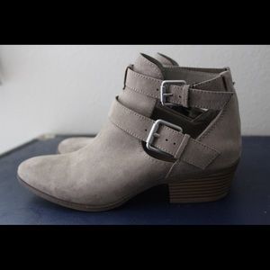 Beige Suede Booties